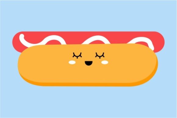 Cute Kawaii Hot Dog