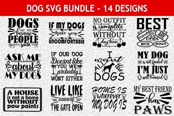 Dog 44 Quotes Designs Bundle