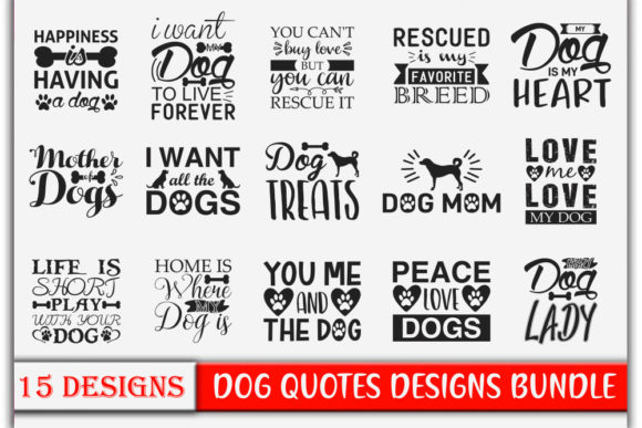 Dog Quotes Designs Bundle