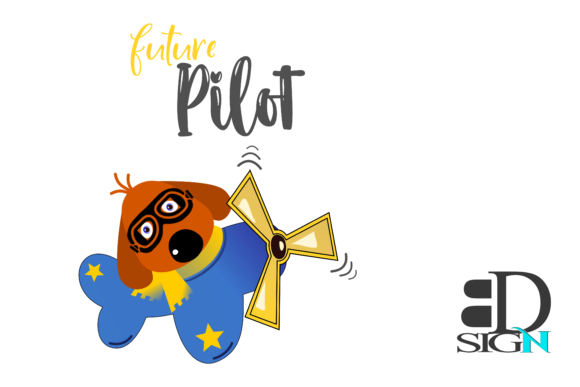 Future Pilot - Cute Dog on a Plane