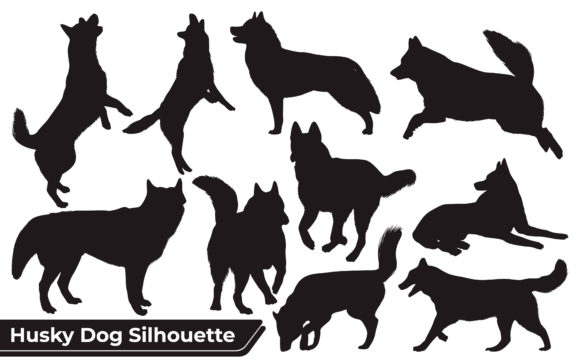 Husky Silhouettes for Embroidery