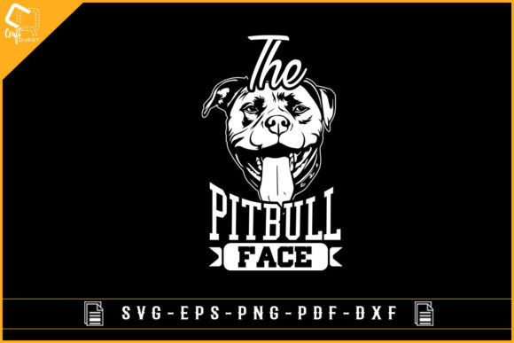 The Pitbull Face Dog T-shirt Design